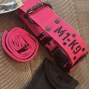 M1-K9 Pink Dog Collar & Leash New